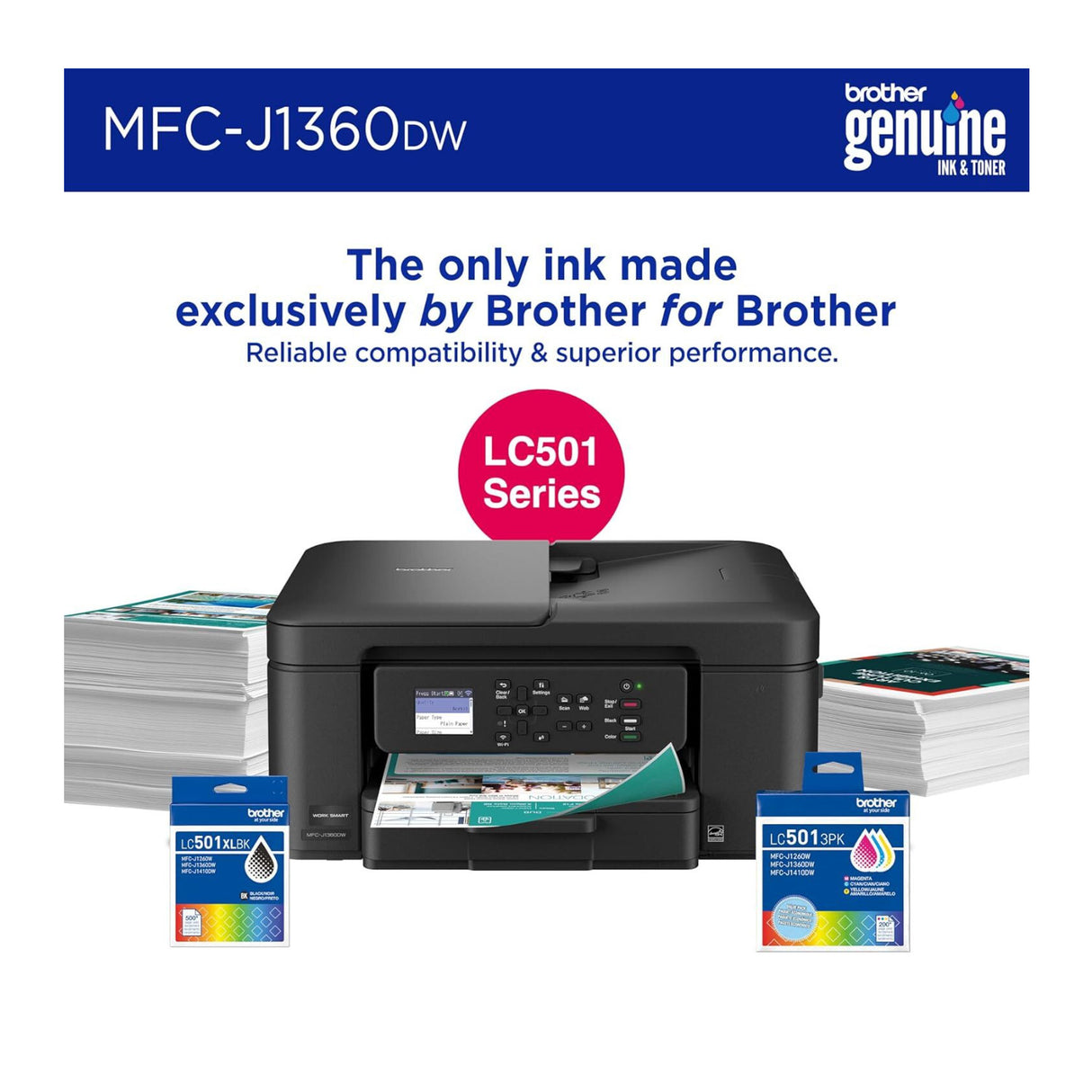 Brother Work Smart 1360 Wireless Color Inkjet All-in-One Printer