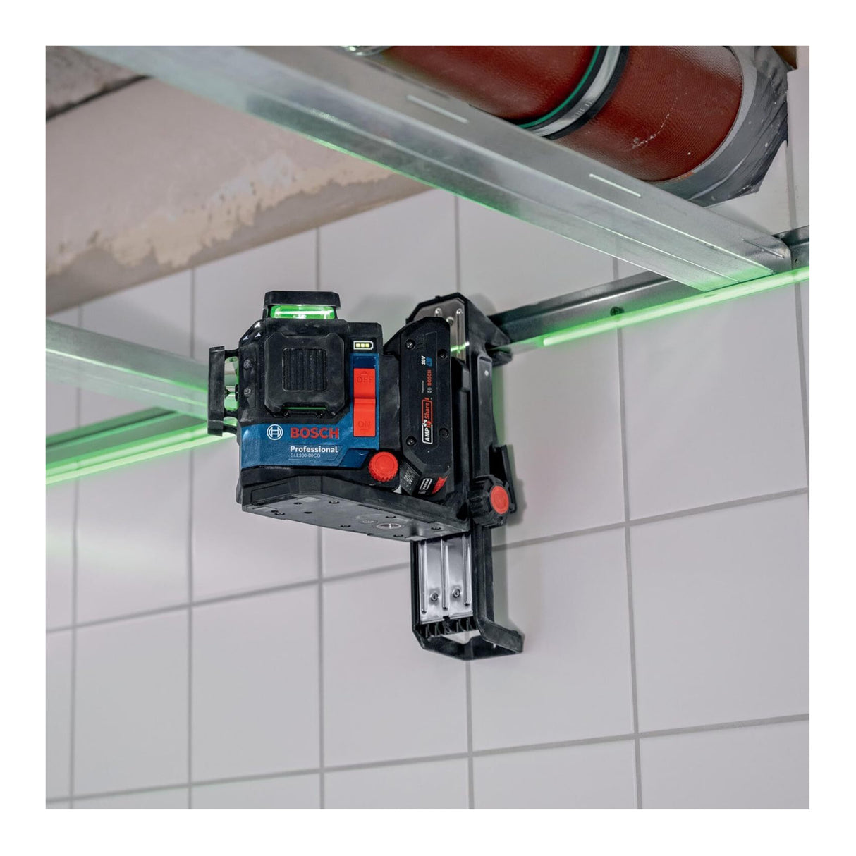 BOSCH GLL330-80CGL 18V Green-Beam Three-Plane Leveling and Alignment Laser