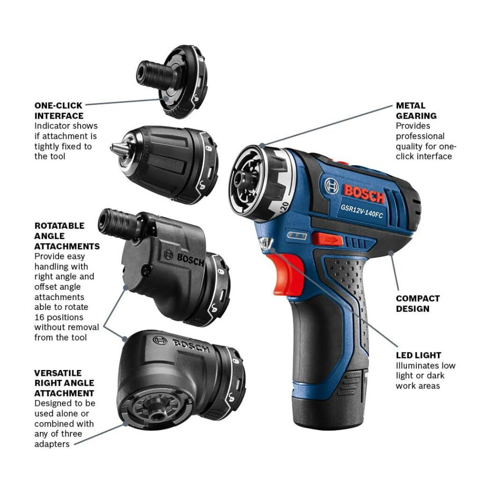 Bosch GSR12V-140FCB22 12V Max Drill/Driver with 5-In-1 Flexiclick System