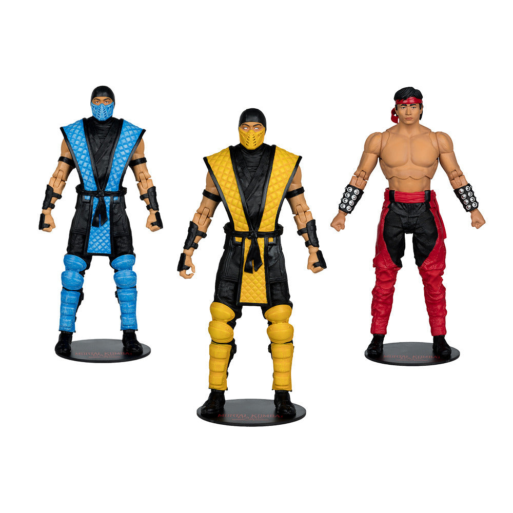 McFarlane Toys Mortal Kombat Scorpion SubZero Liu Kang 7In Action Figures Bundle