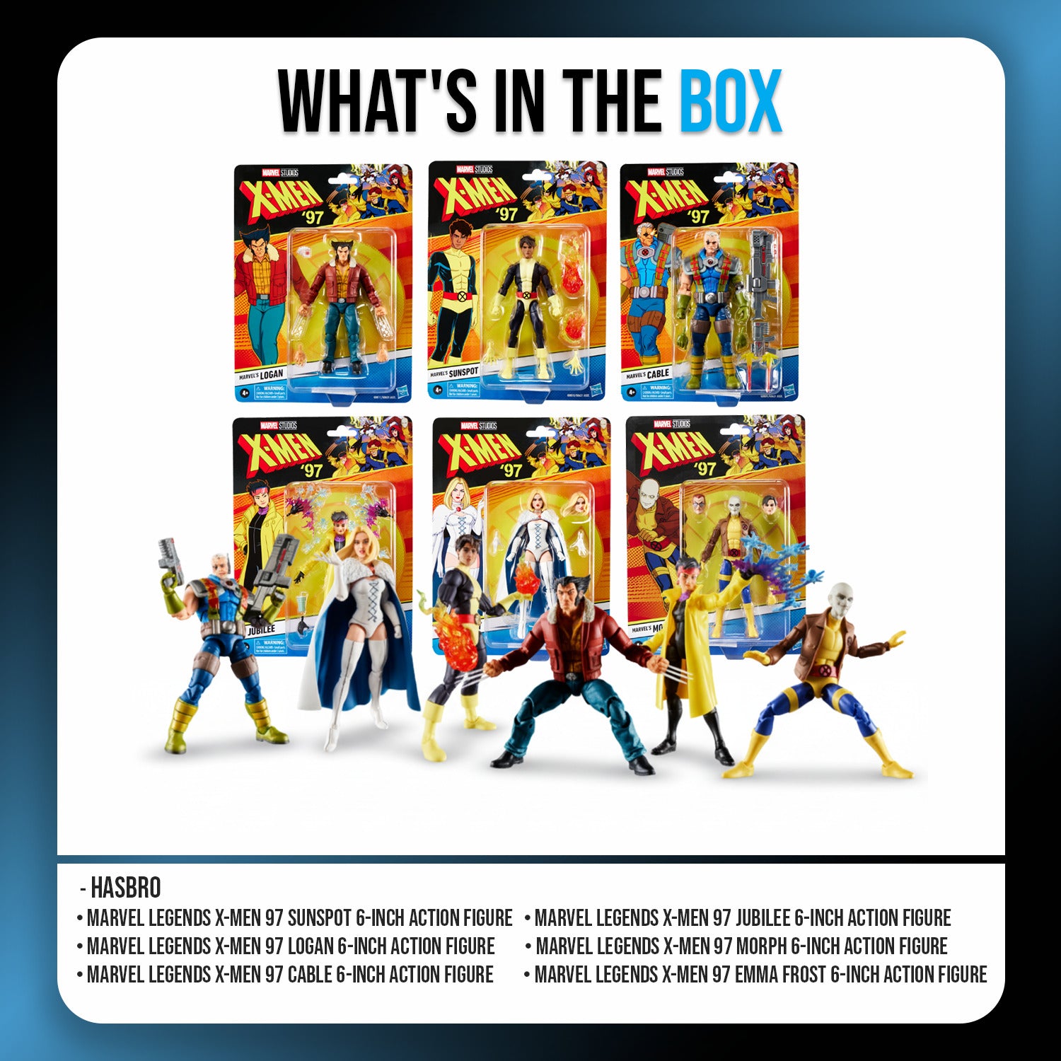 Hasbro Marvel Legends X-Men 97 6-Inches Action Figures Bundle (6 items)