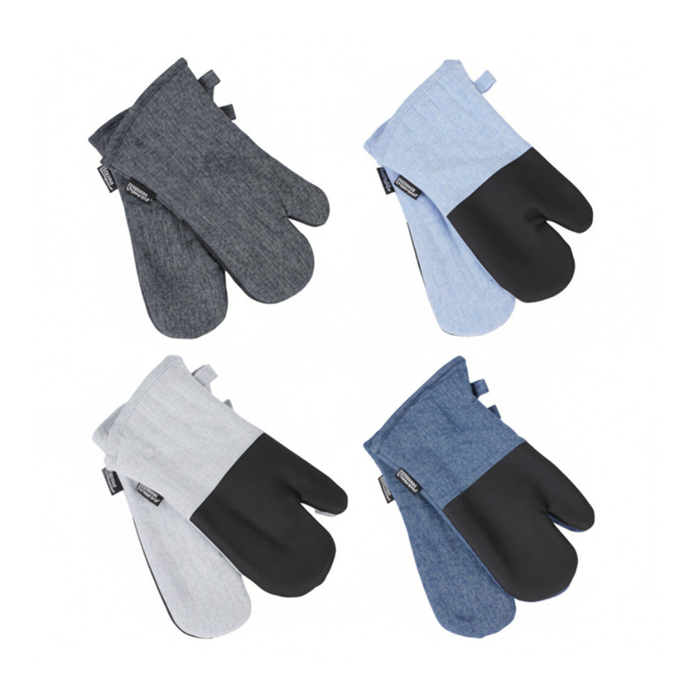 HDS Trading Oven Mitts Set - Extra-Long Kitchen Gloves (2 Pack)