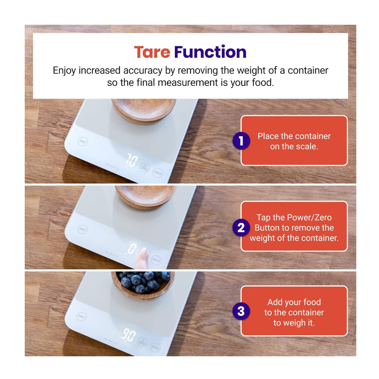 Etekcity 22lb Digital Rechargeable Food Kitchen Scale