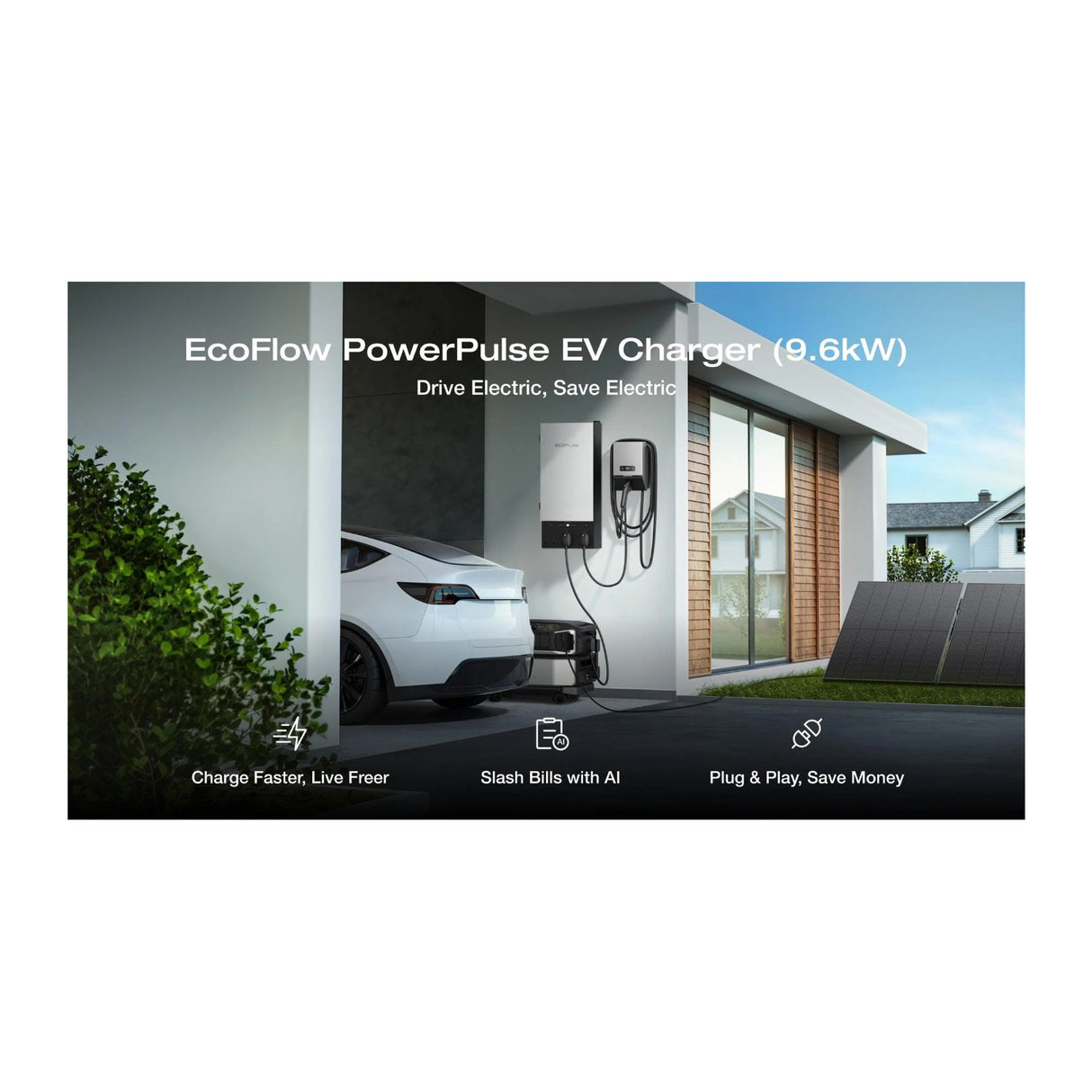 Ecoflow PowerPulse Level 2 EV Charger with 25-ft Cable (40A/9.6kW)