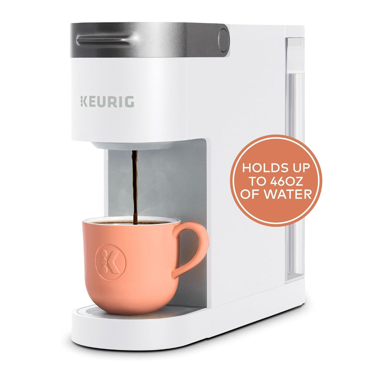 Keurig K-Slim Single Serve K-Cup Pod Coffee Maker 3 Brew Sizes (White)