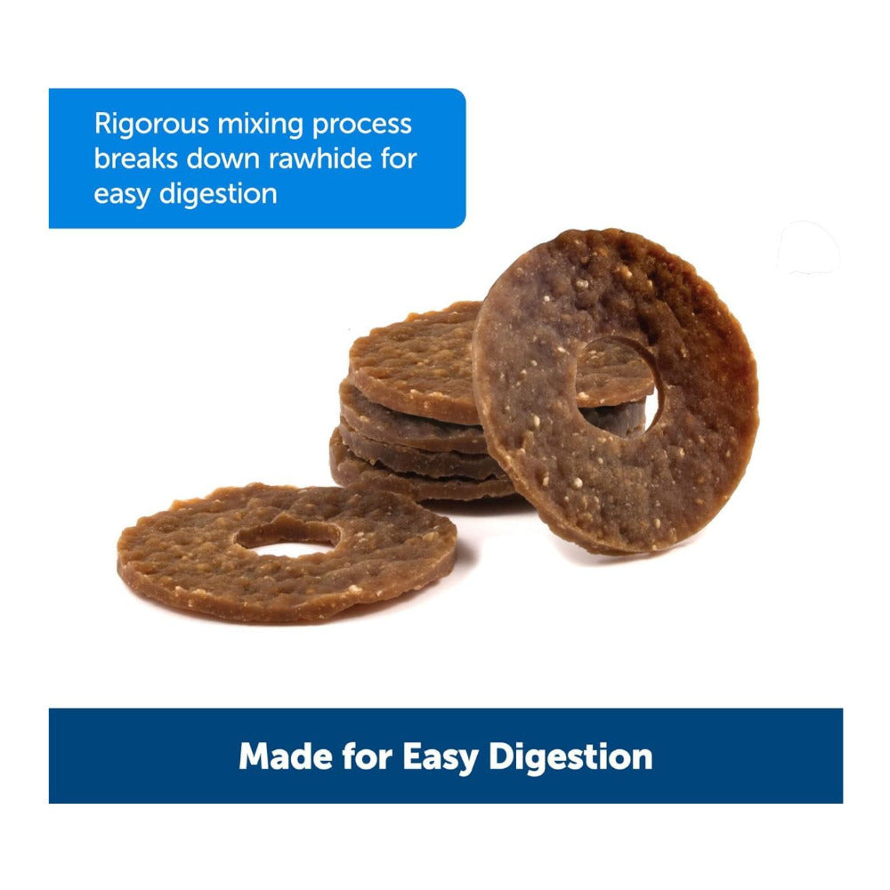 PetSafe Busy Buddy Rawhide Treat Rings Original Flavor for Dogs (Large, 64-Pack)