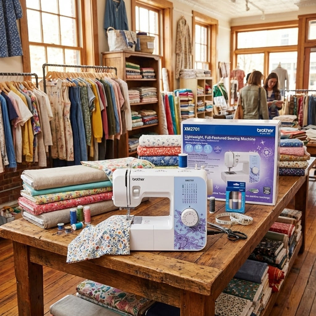 Brother XM2701 Sewing Machine with Built In Needle Threader and Thread Bundle