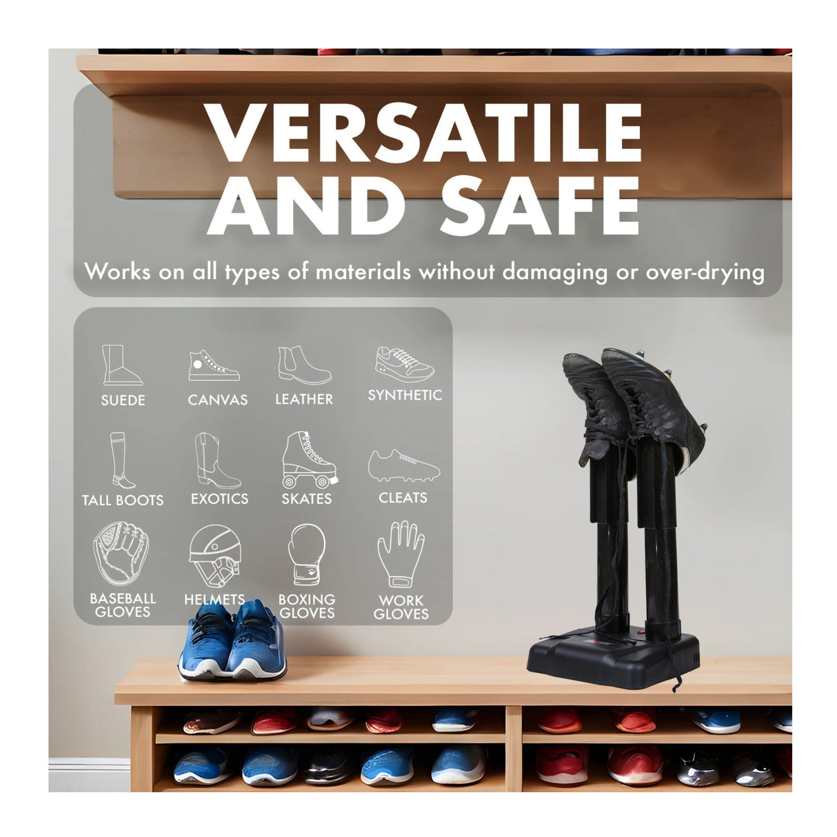 JobSite Silent Boot Dryer with Gentle Heat Prevents Odor and Bacteria