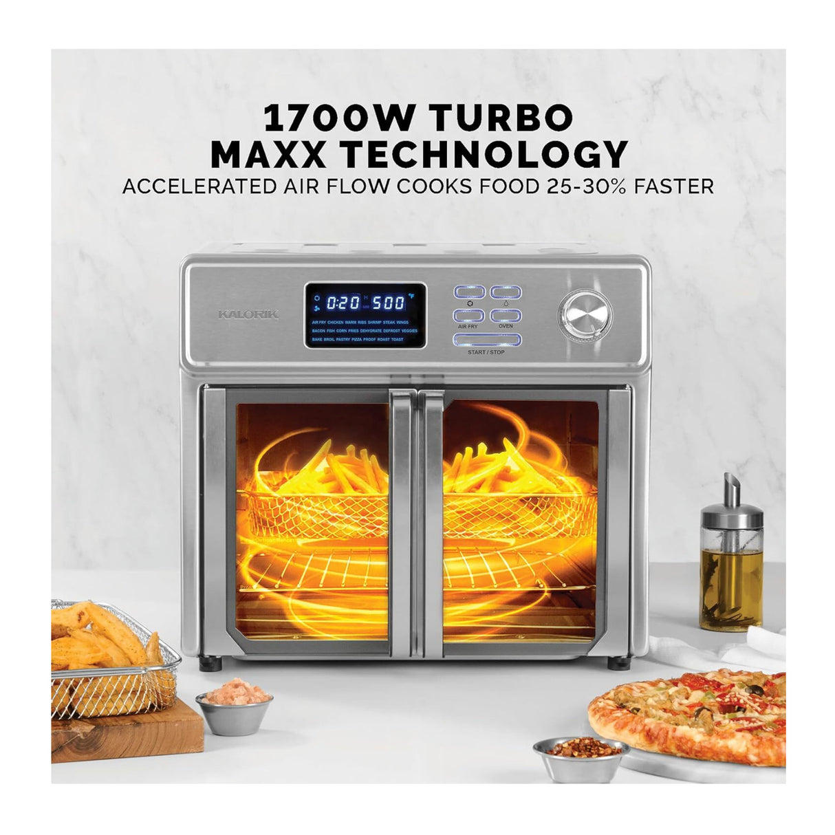 Kalorik MAXX 26 Quart Air Fryer Oven 10-in-1 Countertop Toaster Oven Combo
