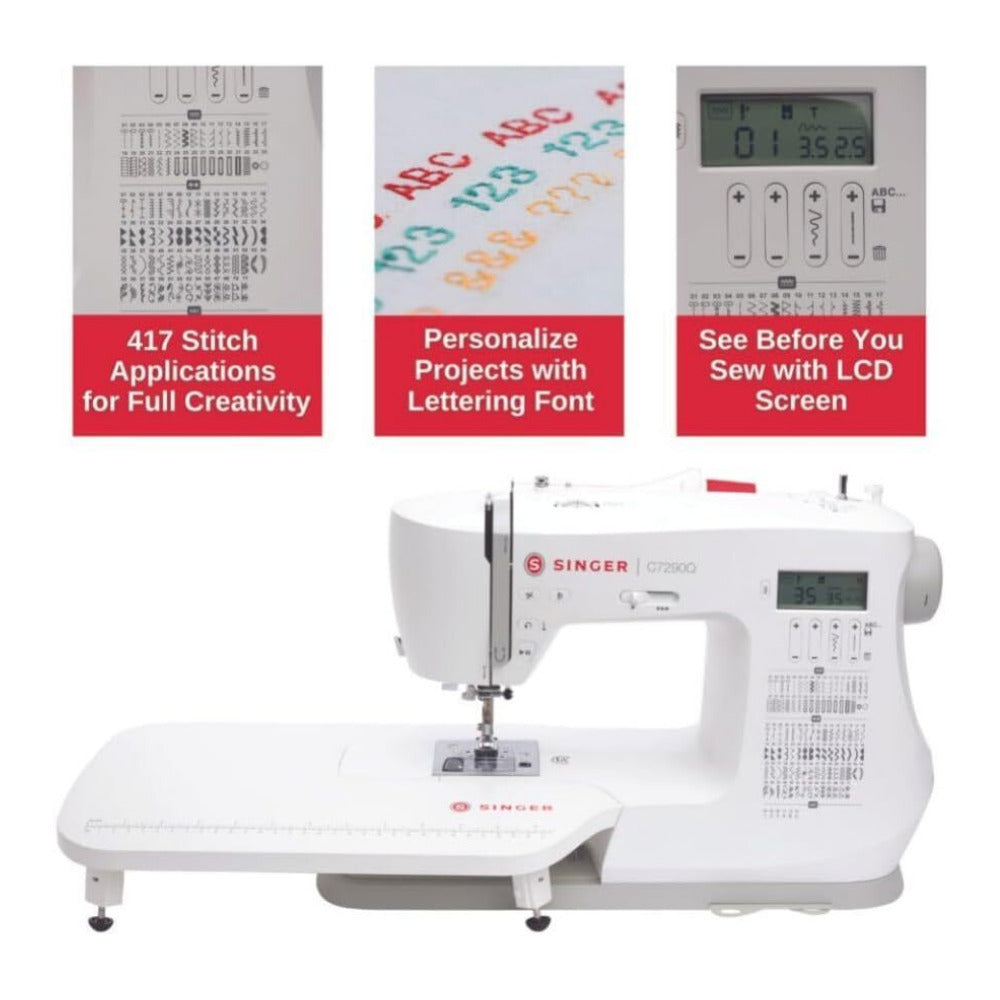 SINGER C7290Q Sewing and Quilting Machine with Extension Table and Accessories