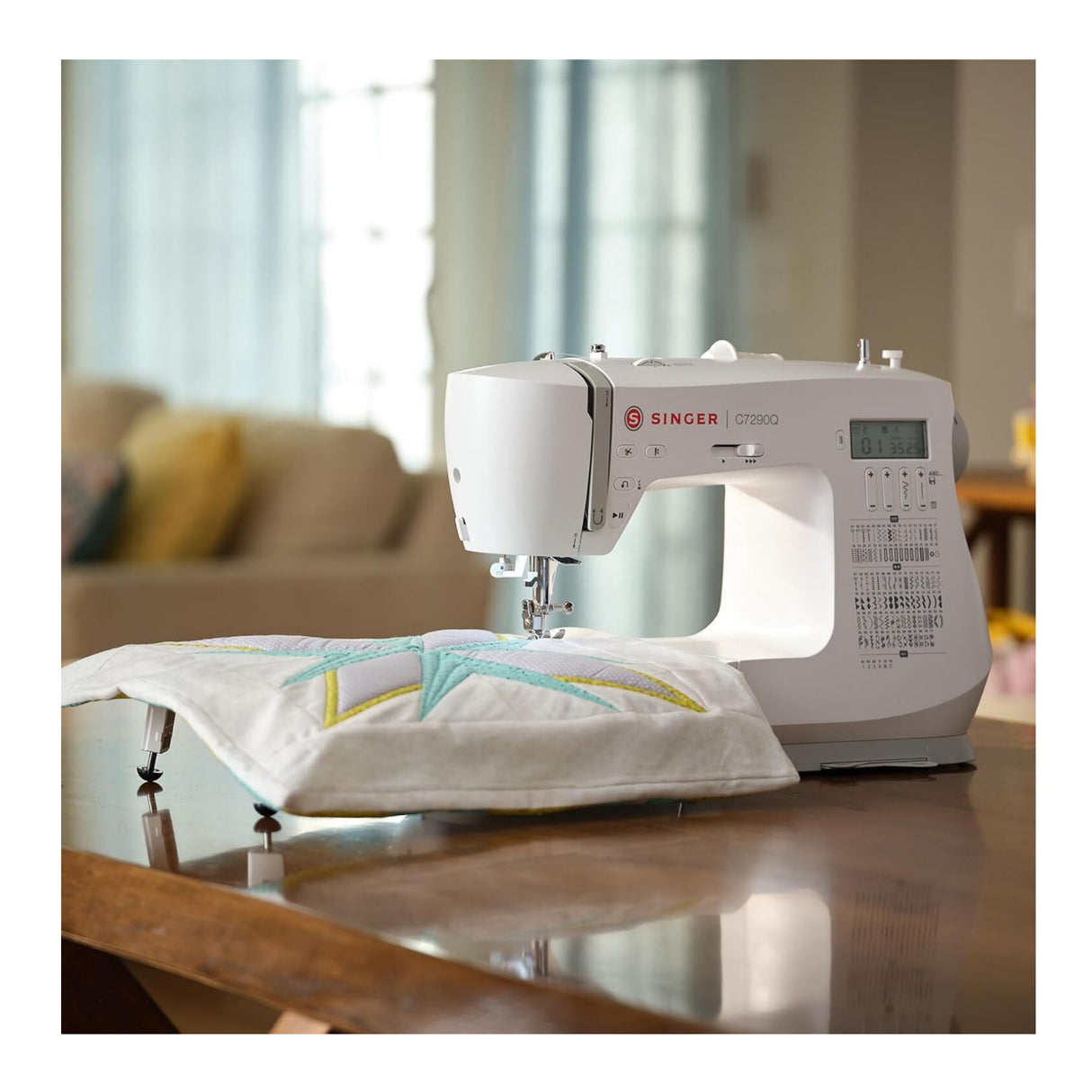 SINGER C7290Q Sewing and Quilting Machine with Extension Table and Accessories