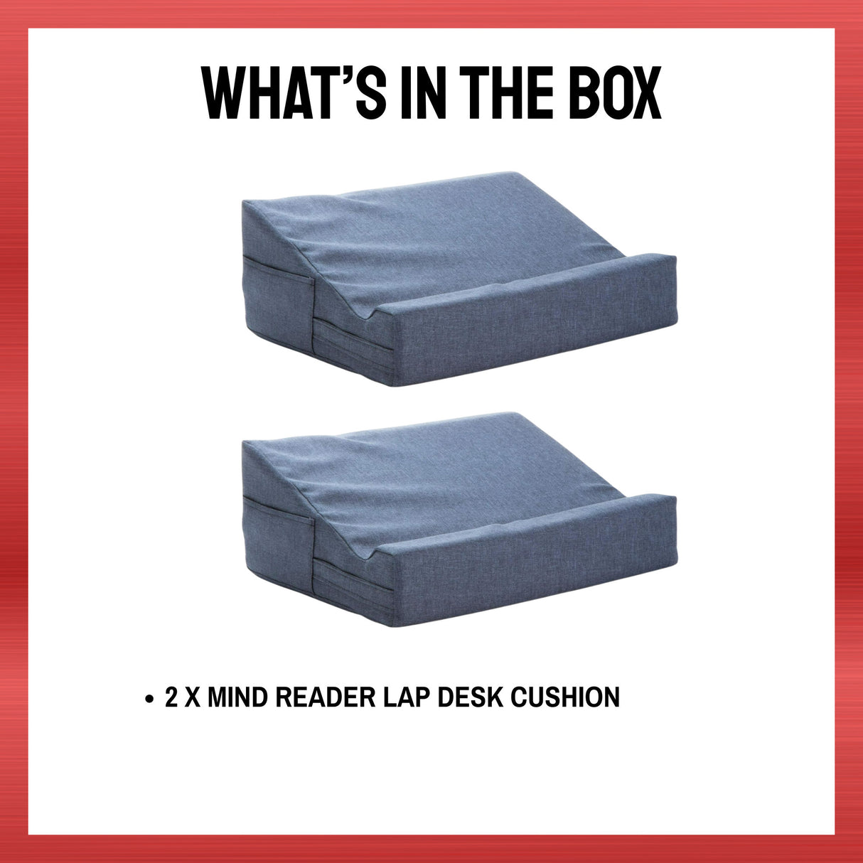 Mind Reader Lap Desk Cushion for Laptops, Tablets, and Books (2-Pack)