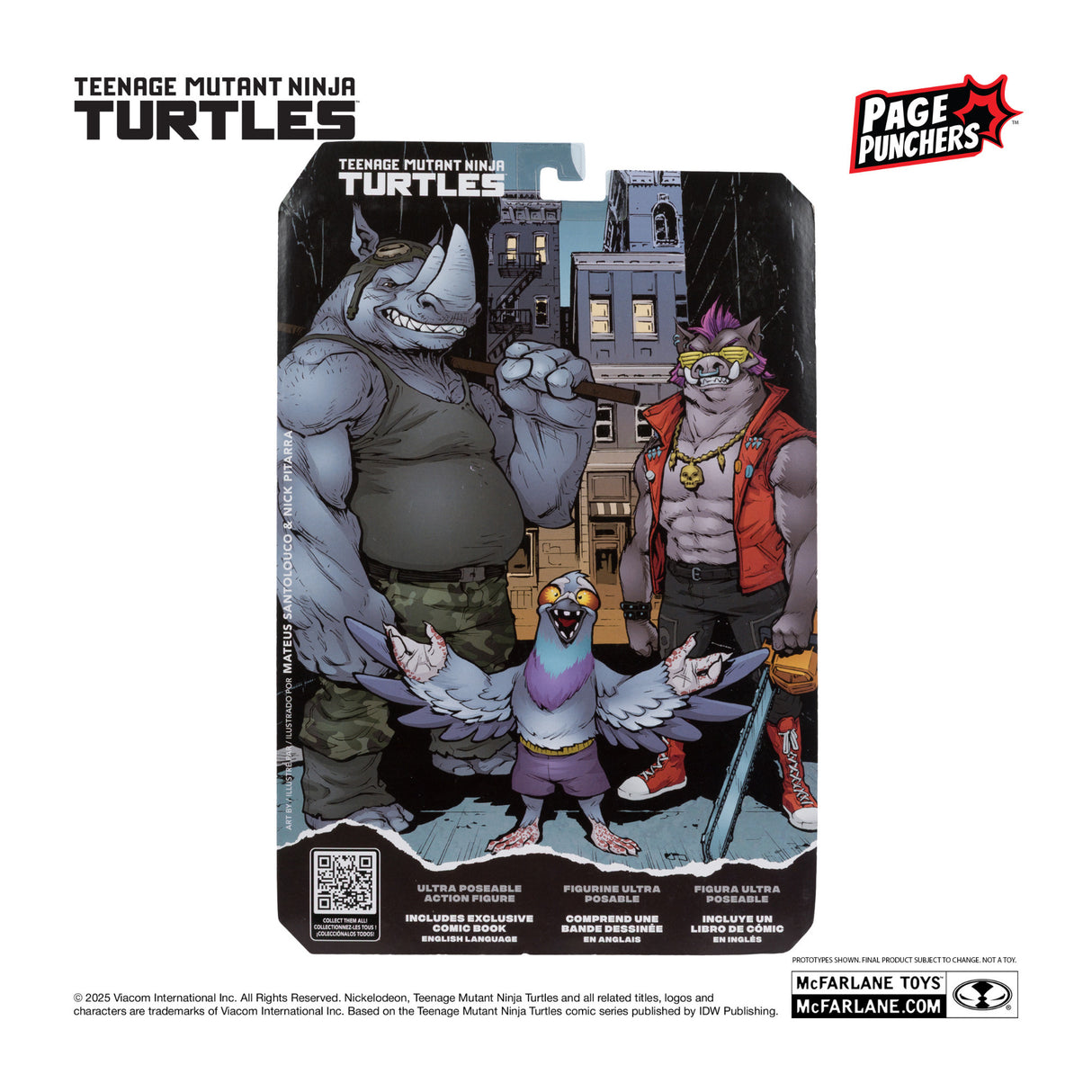 McFarlane Rocksteady (Teenage Mutant Ninja Turtles) with Comic (Page Punchers)