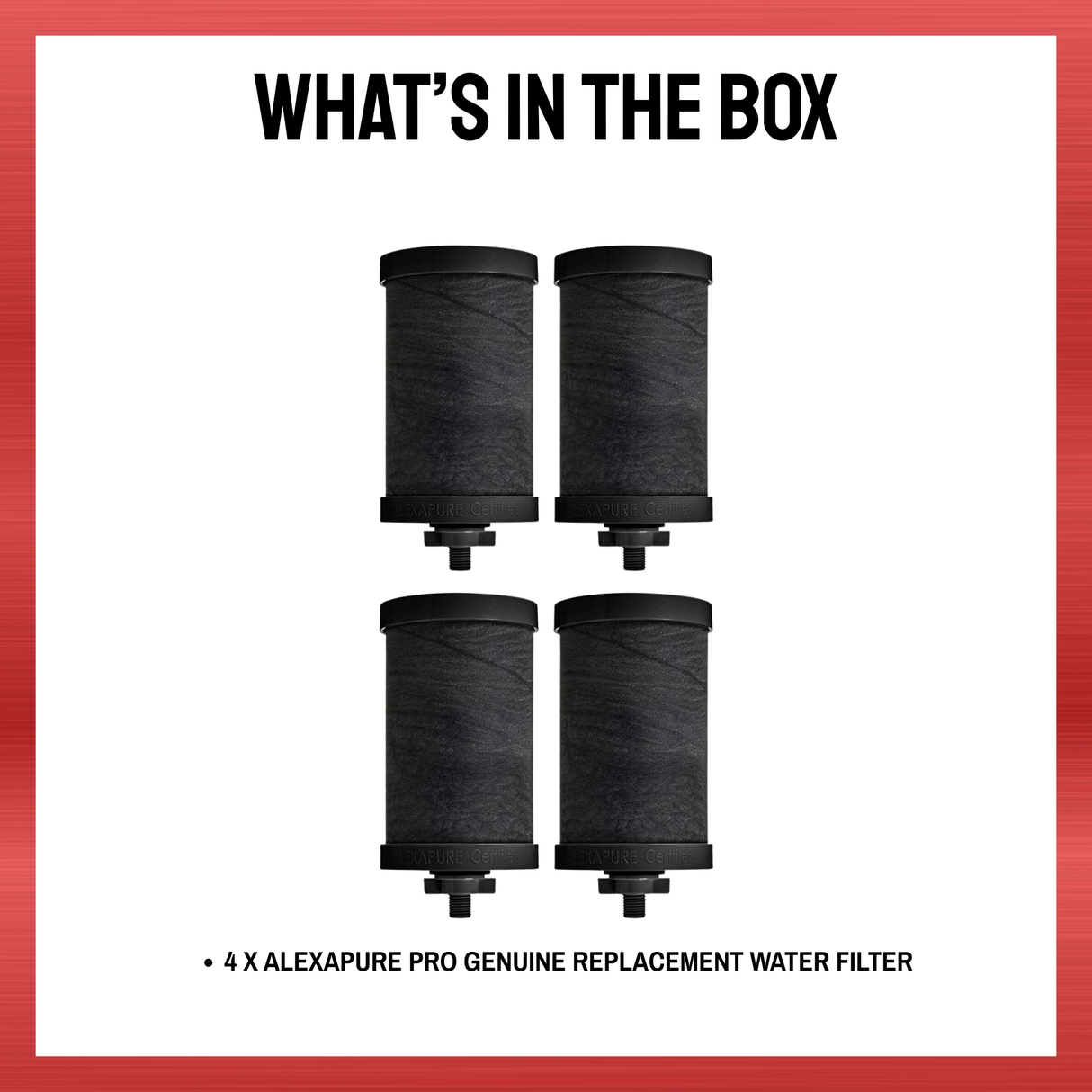 Alexapure Pro Genuine Replacement Water Filter (4 Pack)