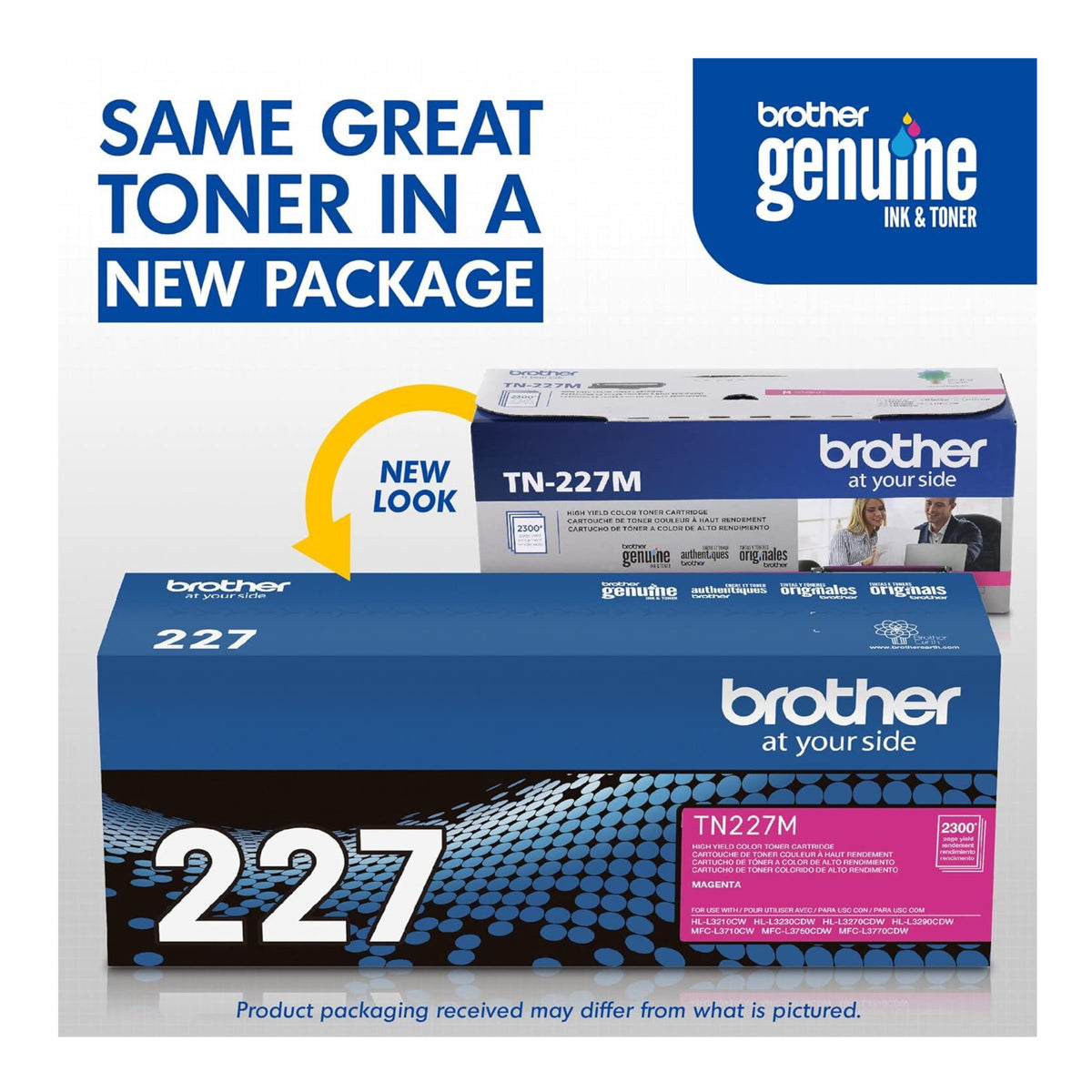 Brother TN227M High Yield Toner Cartridge - Up to 2,300 Pages (Magenta)
