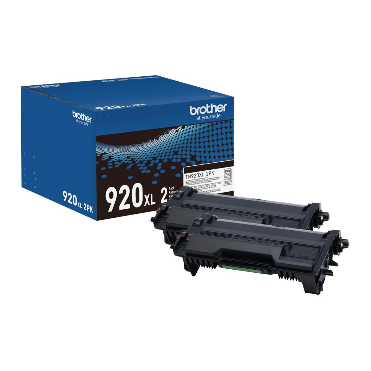 Brother Genuine TN920XL High-Yield Black Toner Cartridge 2-Pack (12,000 Pages Per Cartridge)