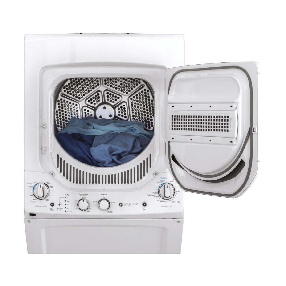 GE Unitized Spacemaker 2.3 Cu Ft Washer 4.4 Cu Ft Electric Dryer Combo