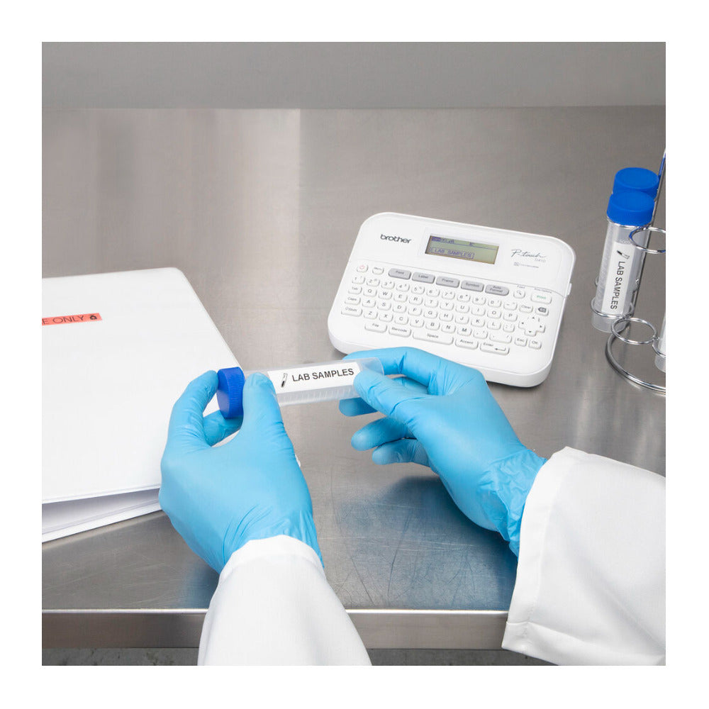 Brother PT-D410 Desktop Label Maker with Hard Case and Laminated Tape Bundle