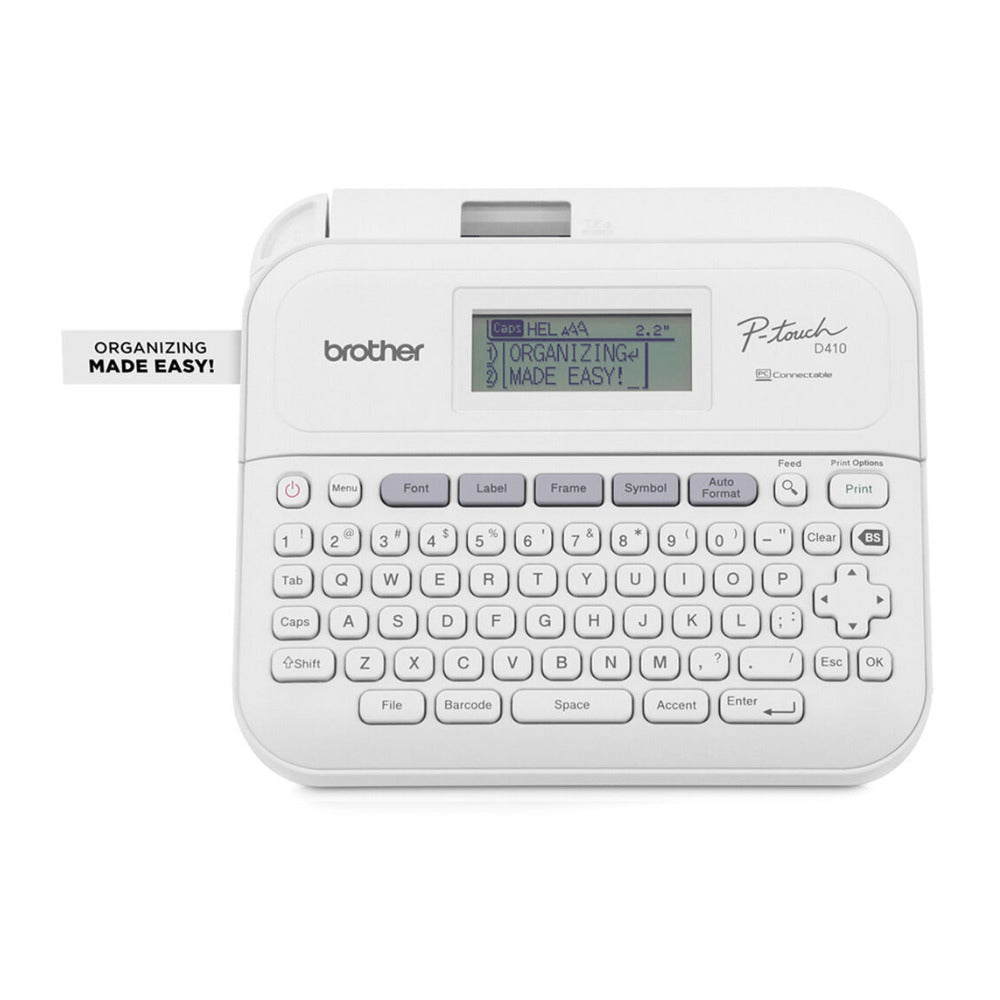 Brother PT-D410 Desktop Label Maker with Hard Case and Laminated Tape Bundle