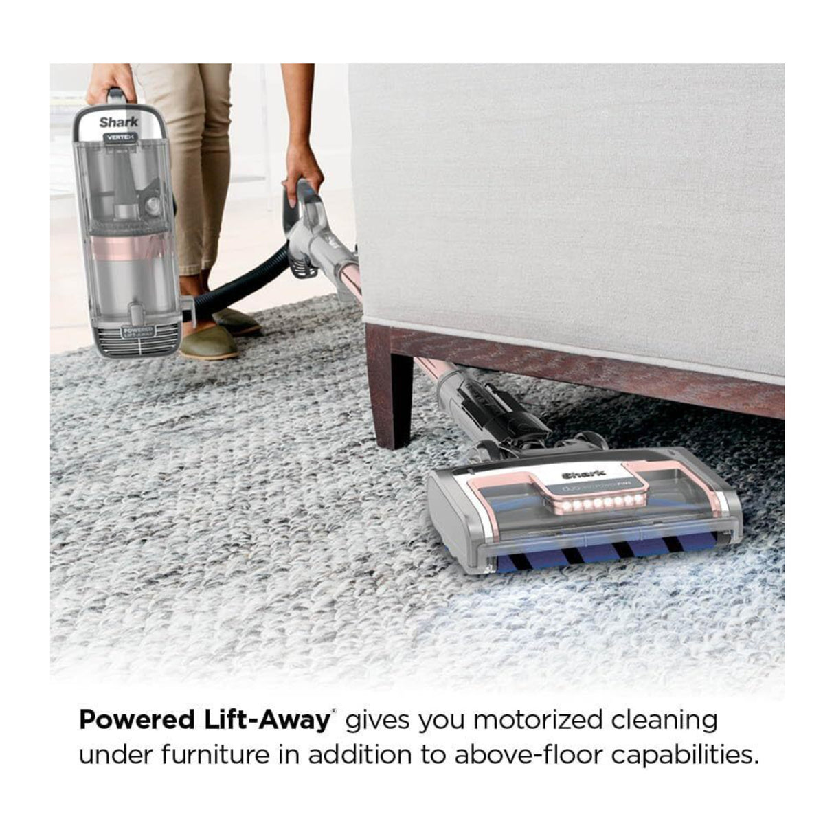 Shark Vertex Lift-Away Upright Vacuum with DuoClean PowerFins (Silver/Rose Gold)