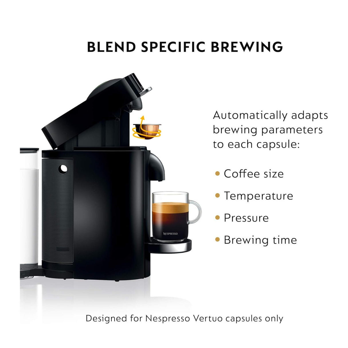 Nespresso VertuoPlus Deluxe Coffee/Espresso Machine with Milk Frother (Black)