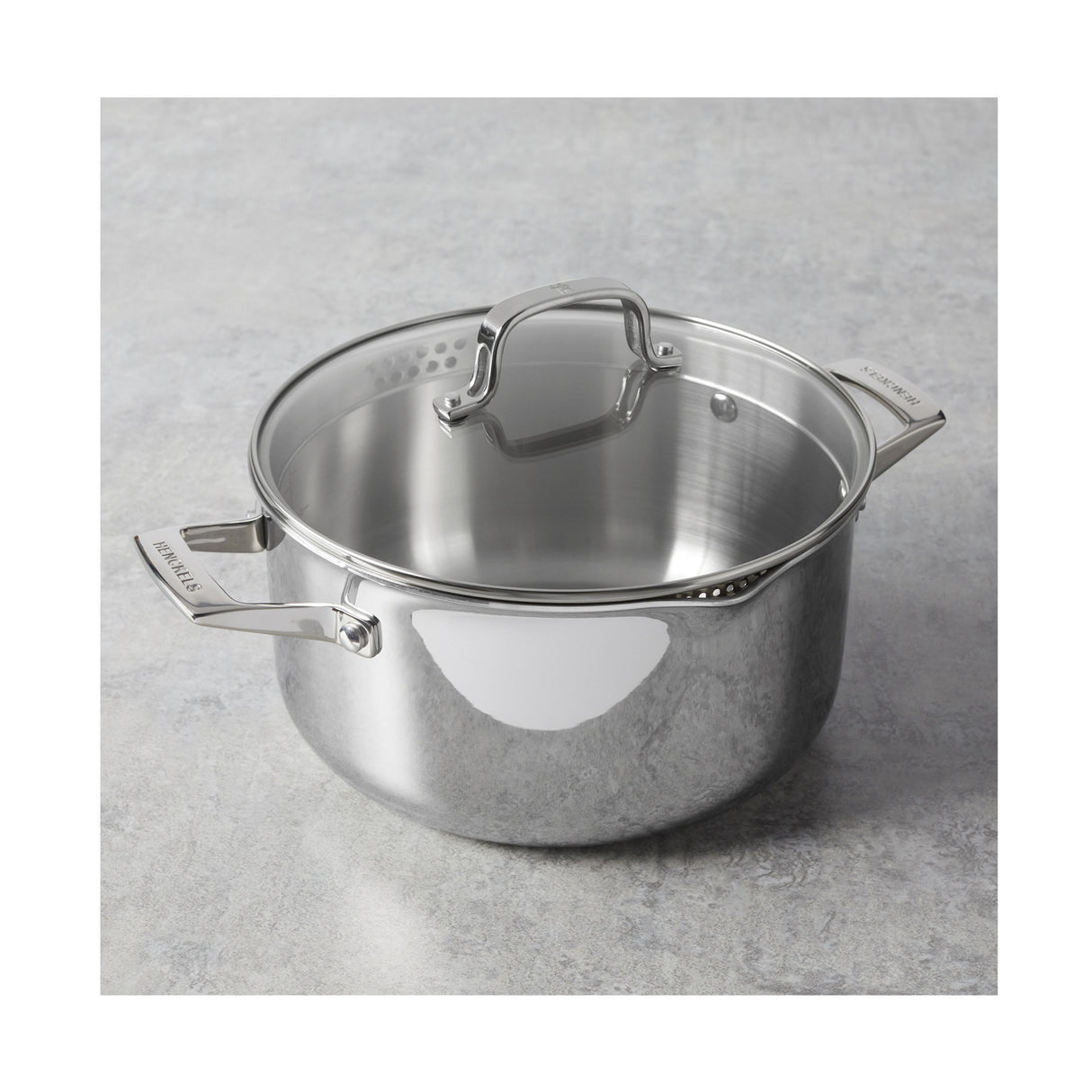 HENCKELS Clad H3 6-Qt Stainless Steel Dutch Oven with Glass Lid