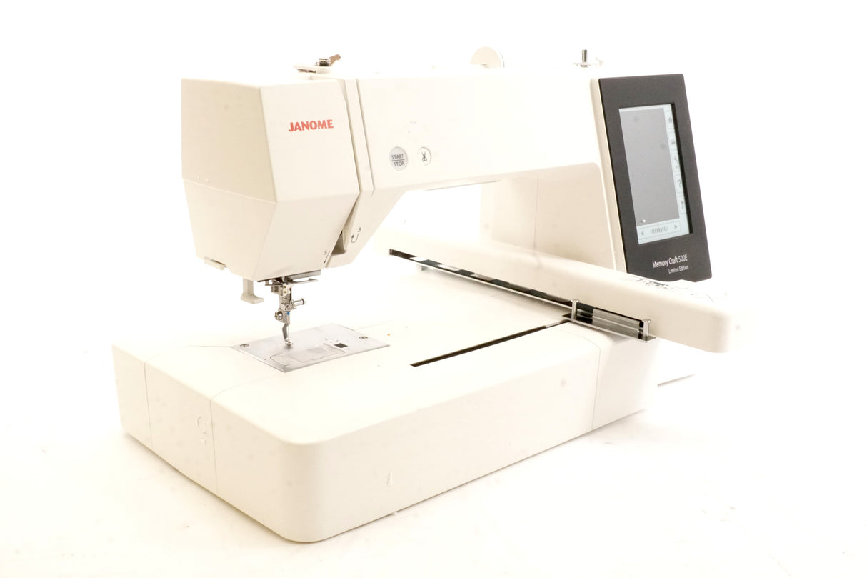 Janome Memory Craft 500E Limited Edition Embroidery Machine (White) (Used)