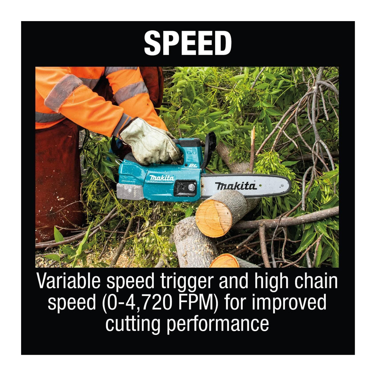 Makita XCU10Z 18V LXT Brushless Cordless 12-Inch Top Handle Chain Saw, Tool Only