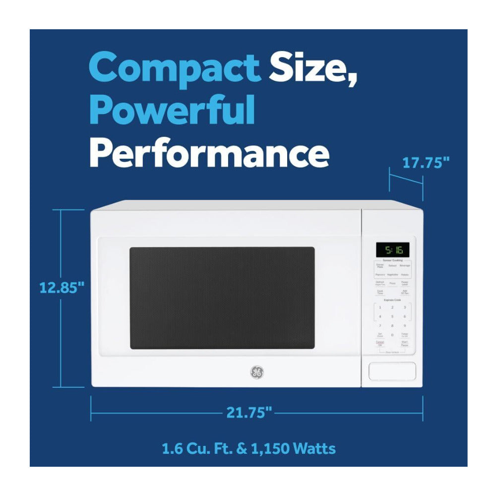 GE Countertop 1.6 Cubic Ft Microwave Oven (White)