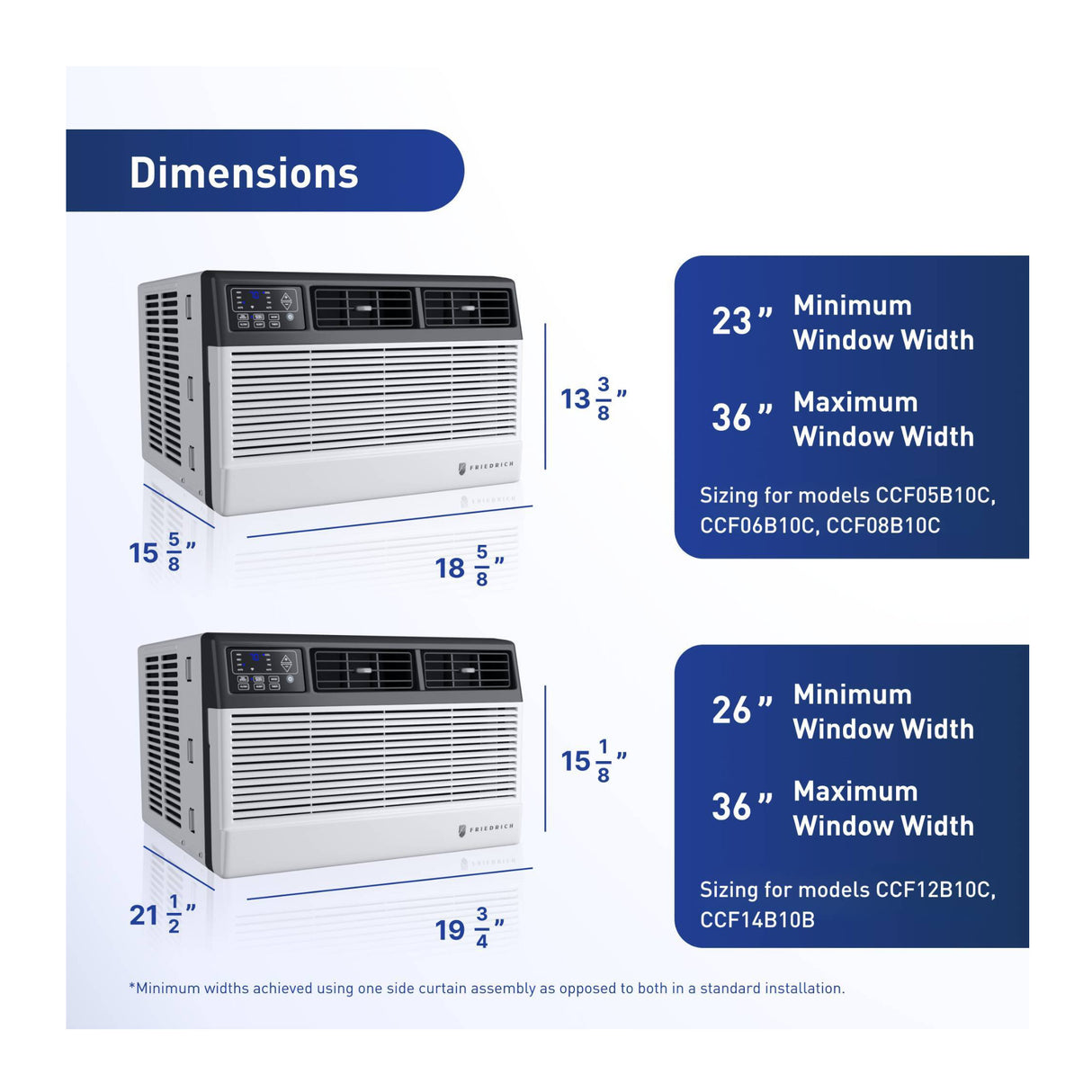 Friedrich 12K BTU R-32 Chill Premier Cool Only Smart Window Air Conditioner