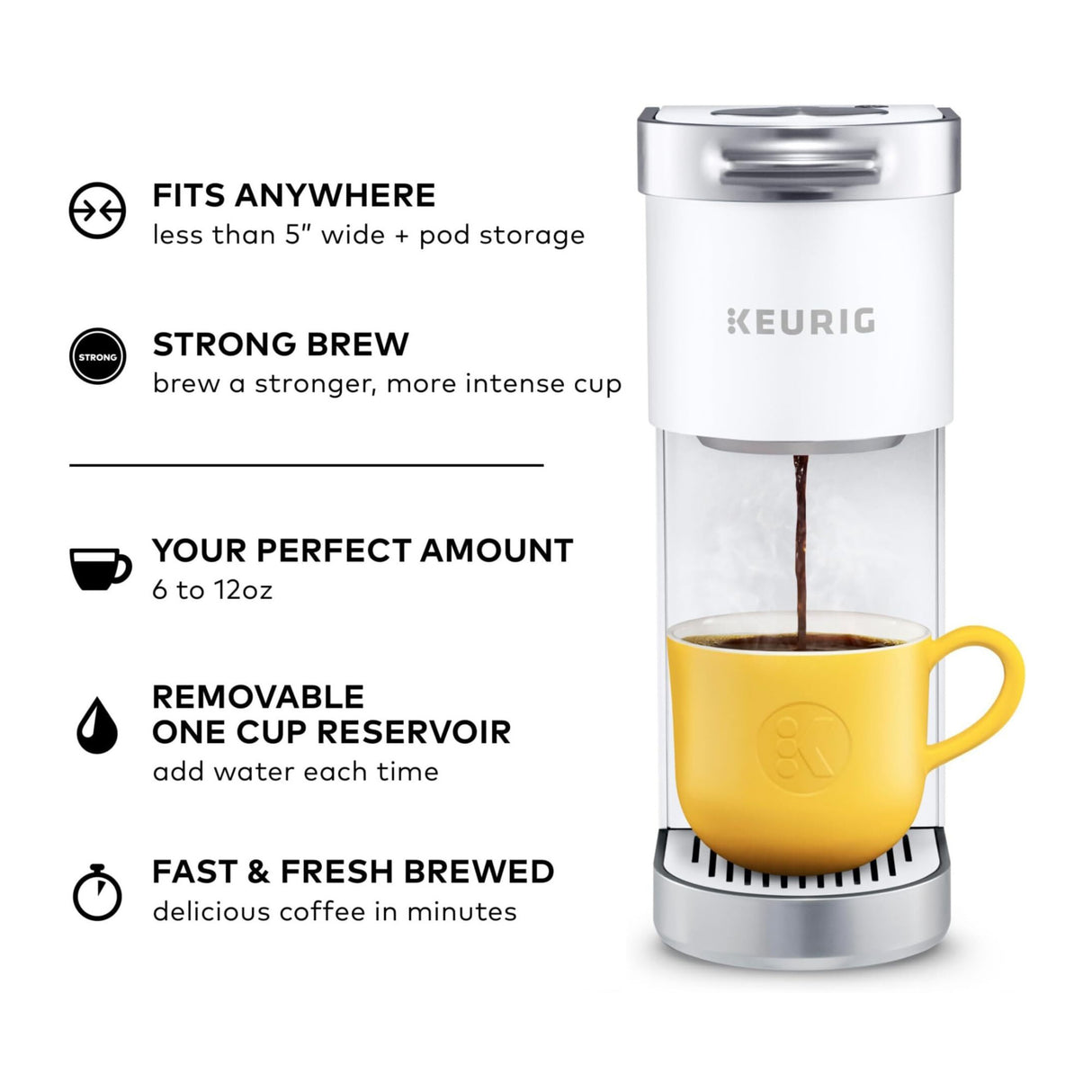 Keurig K-Mini Plus Single Serve Coffee Maker (White, Refurbished)