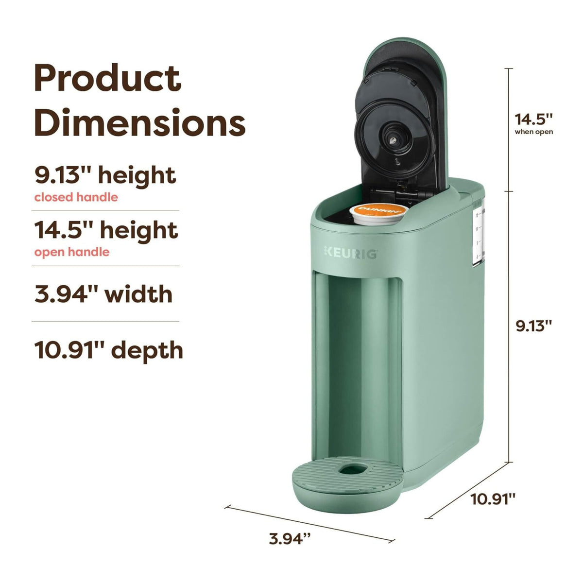 Keurig K-Mini Mate Single Serve K-Cup Pod Coffee Maker, Glamping Green (Certified Refurbished)