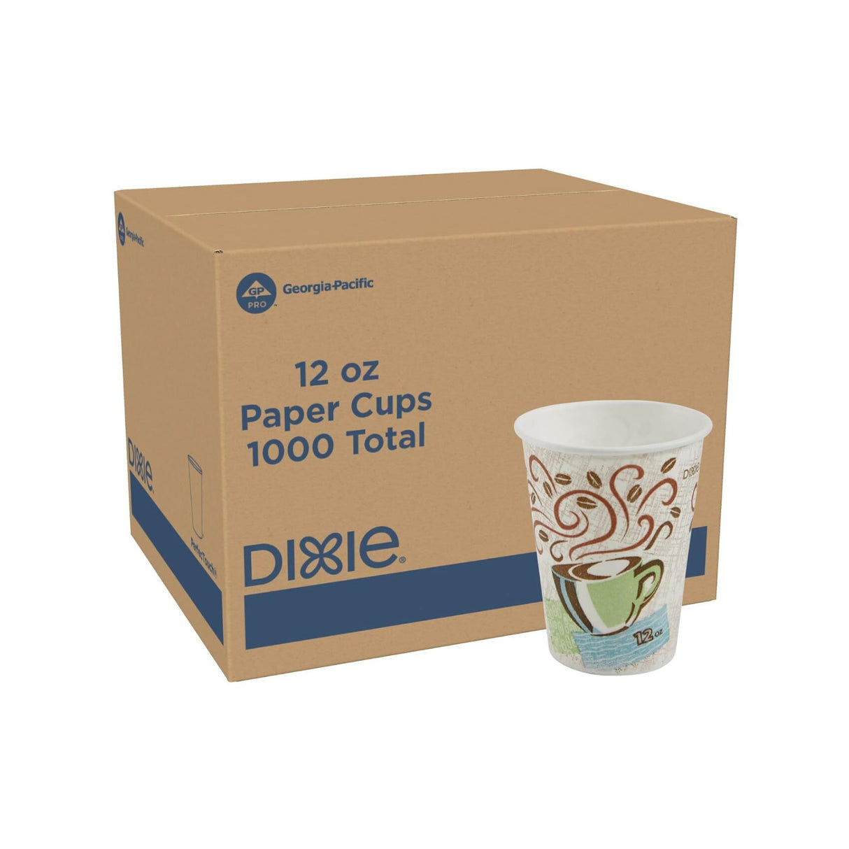 Georgia-Pacific Dixie PerfecTouch 12 oz Insulated Paper Coffee Cups (Coffee Haze, 1000 Count)