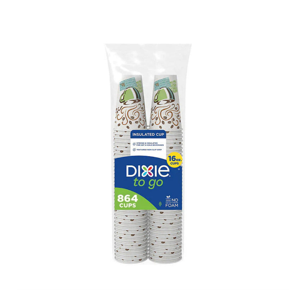 Georgia-Pacific Dixie To Go 16 Oz. Insulated Paper Coffee Cups (864 Cups/Case)