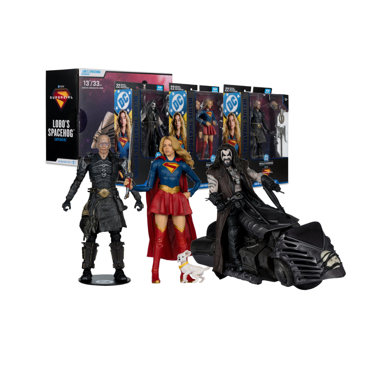 McFarlane Toys DC Supergirl, Krem and Lobo with Spacehog Action Figures Bundle