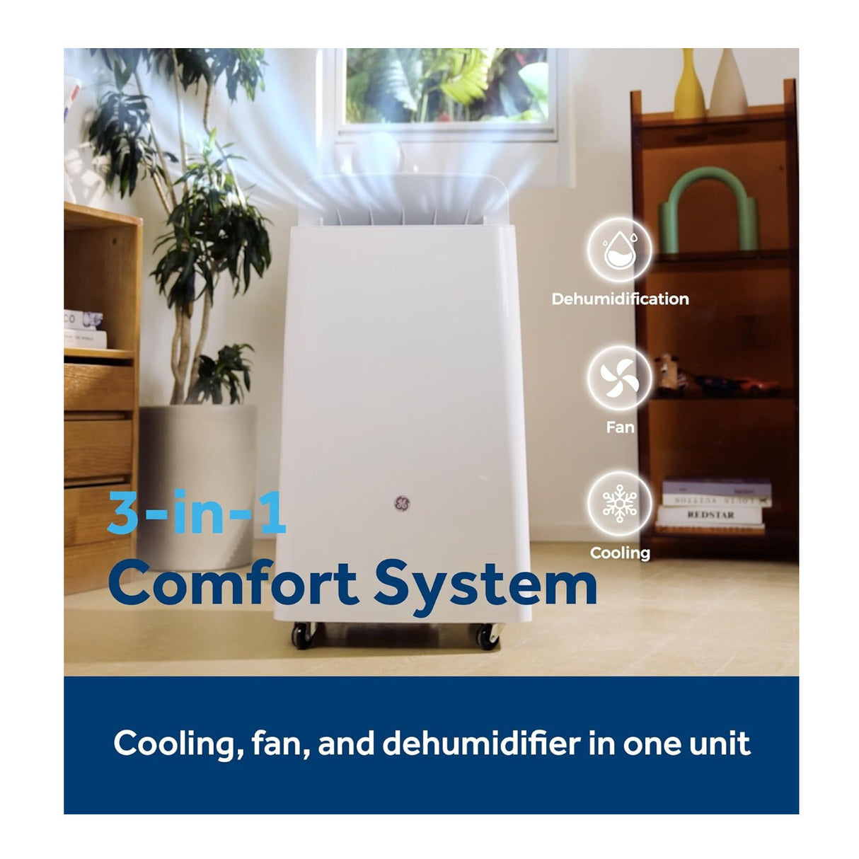 GE 7000 BTU DOE SACC Smart Portable Air Conditioner with WiFi Control (White)