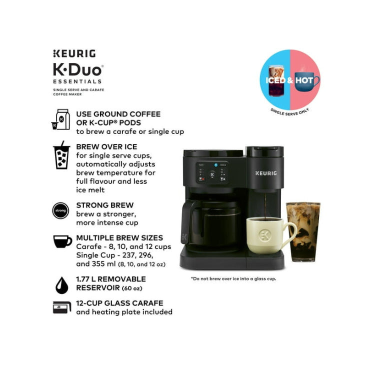 Keurig K-Duo Essentials Gen 2 Hot and Iced Coffee Maker (Black)