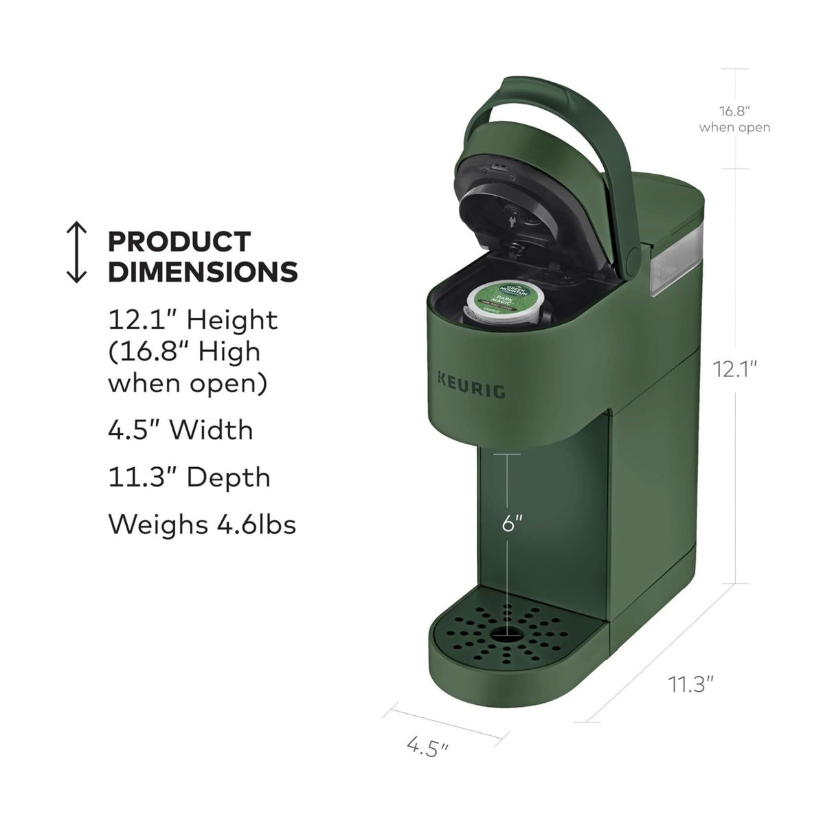 Keurig K-Mini Single Serve K-Cup Pod Coffee Maker (Evergreen)