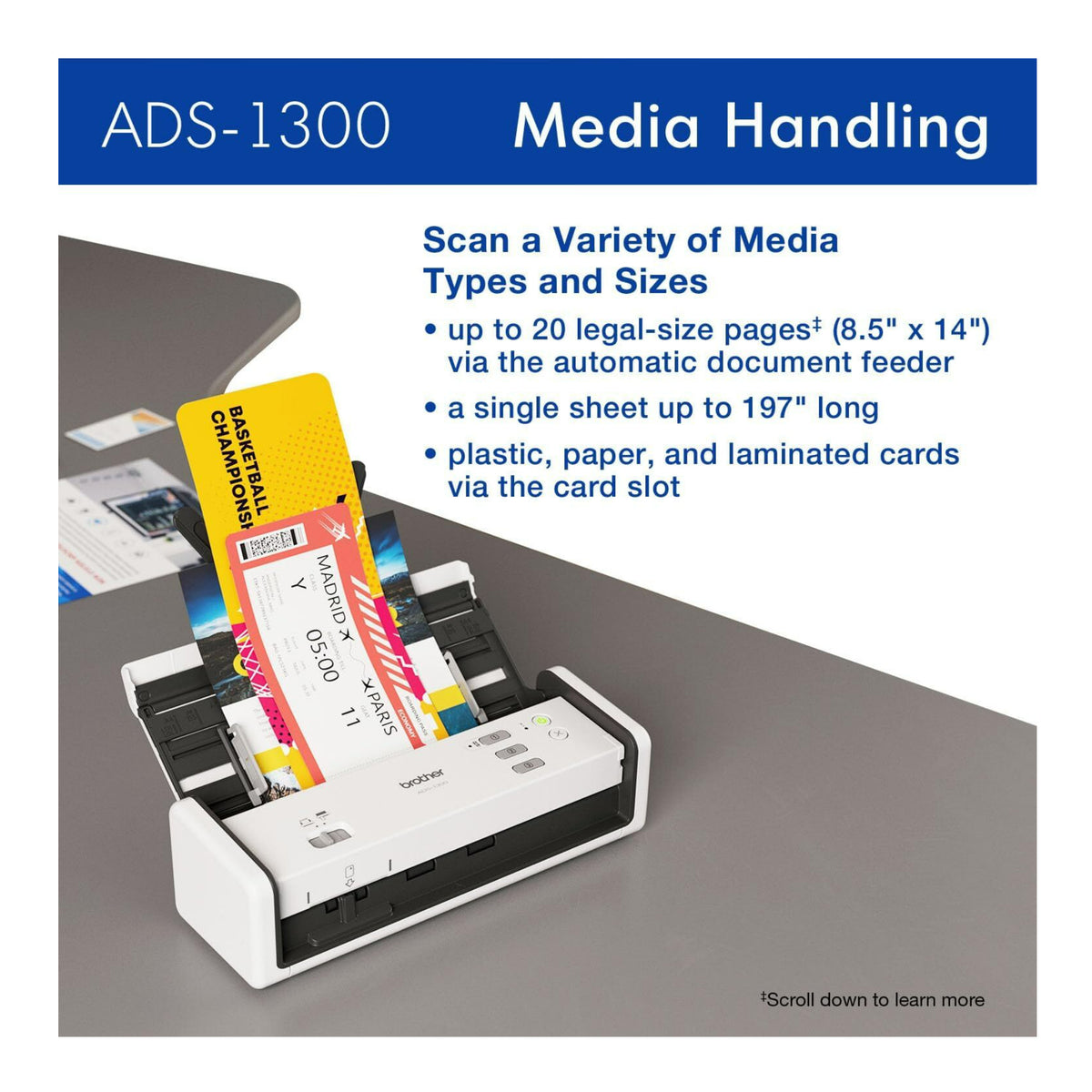 Brother ADS-1300 Compact Desktop Scanner