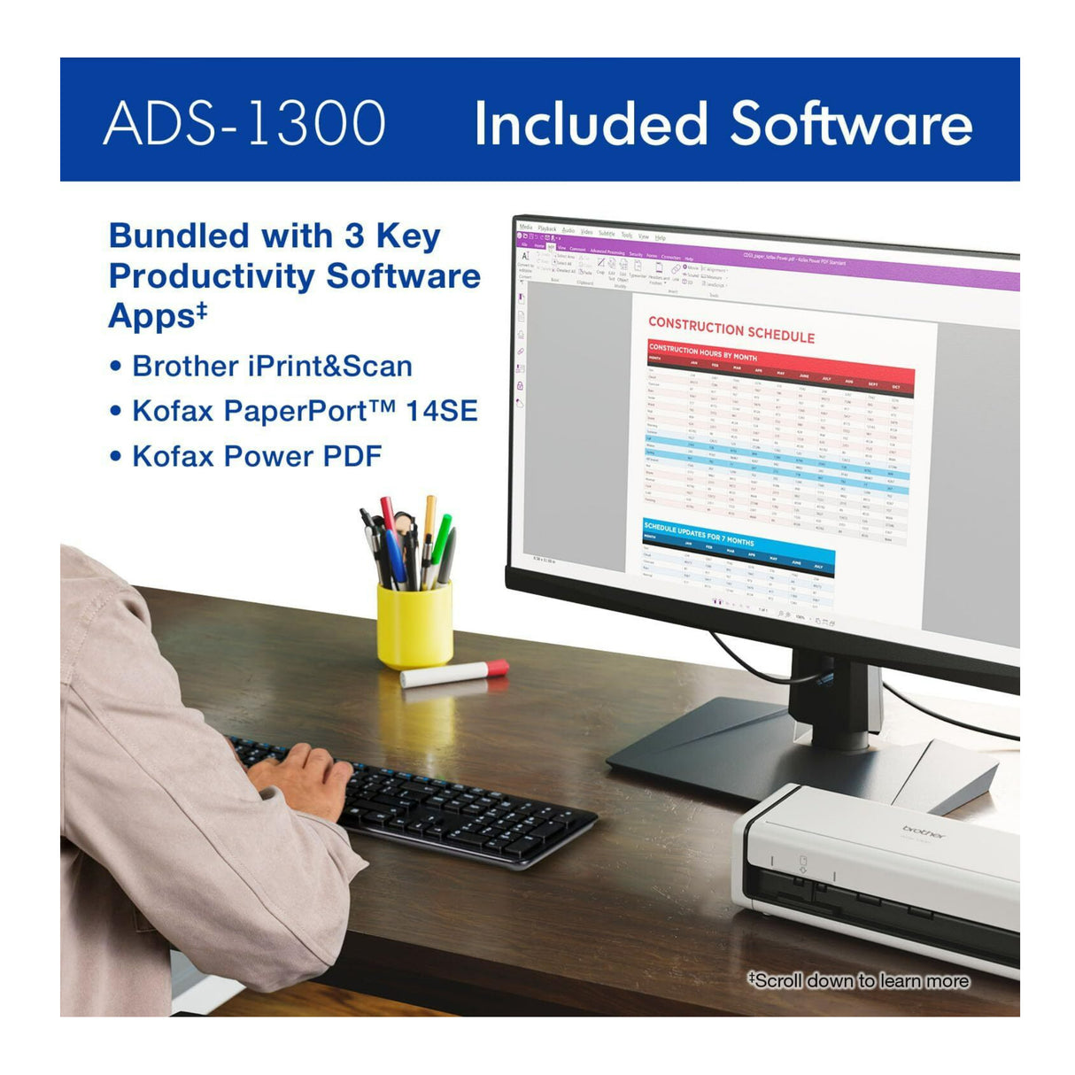 Brother ADS-1300 Compact Desktop Scanner