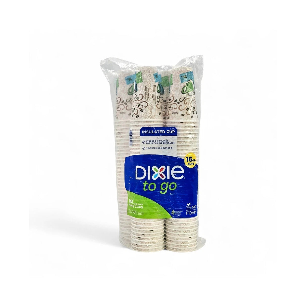 Dixie To Go Insulated 16 Oz. Coffee Paper Cups with Lids (144 Count)