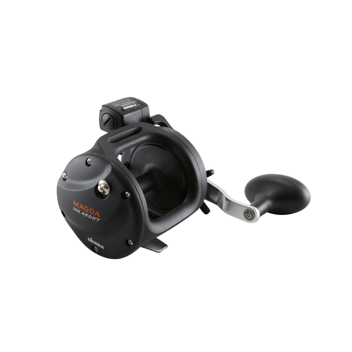 Okuma MA-45DXT Magda Linecounter Reel, 4.0:1 Gear Ratio, 2BB with 18lb Max Drag (Black)