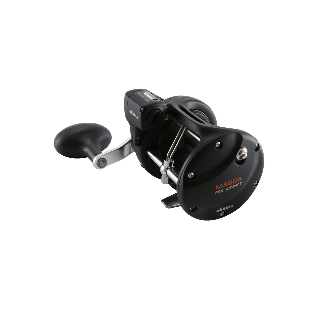 Okuma MA-45DXT Magda Linecounter Reel, 4.0:1 Gear Ratio, 2BB with 18lb Max Drag (Black)