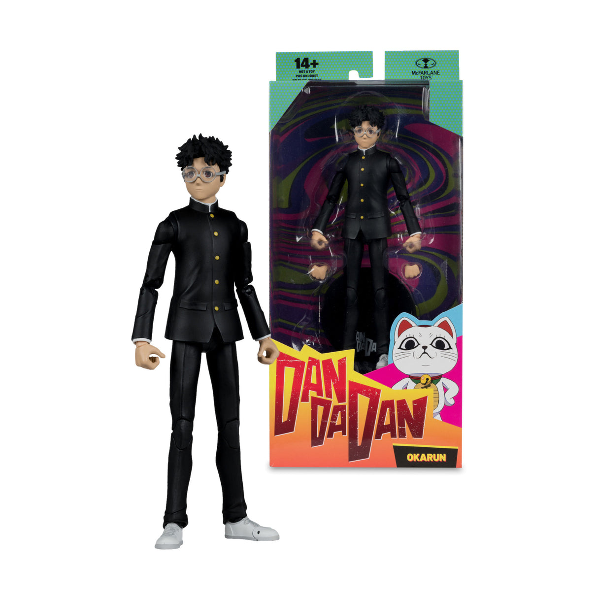 Dandadan Okarun 7-inch School Uniform Action Figure with 22 Moving Parts and Display Base