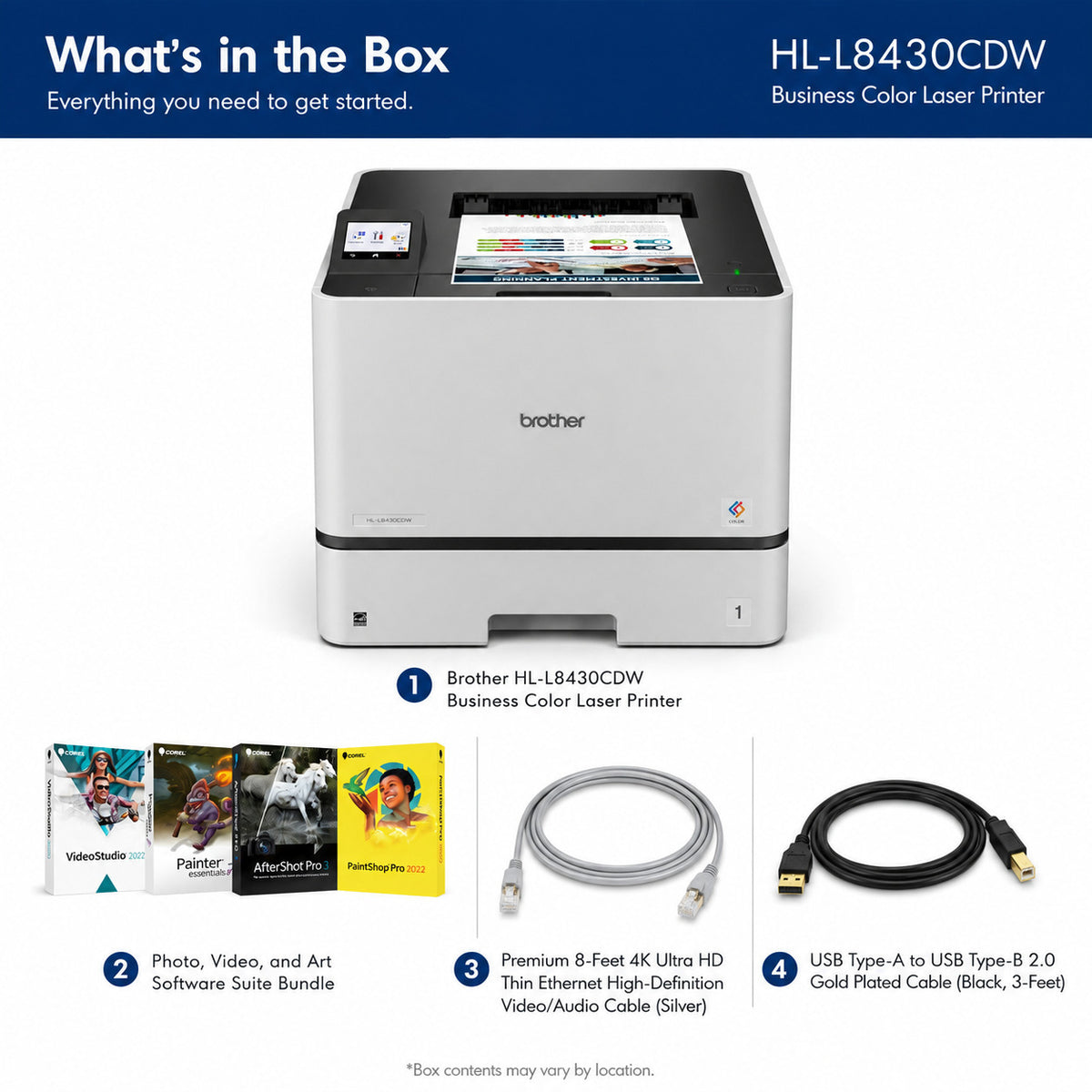 Brother HL-L8430CDW Business Color Laser Printer Bundle with Accessories
