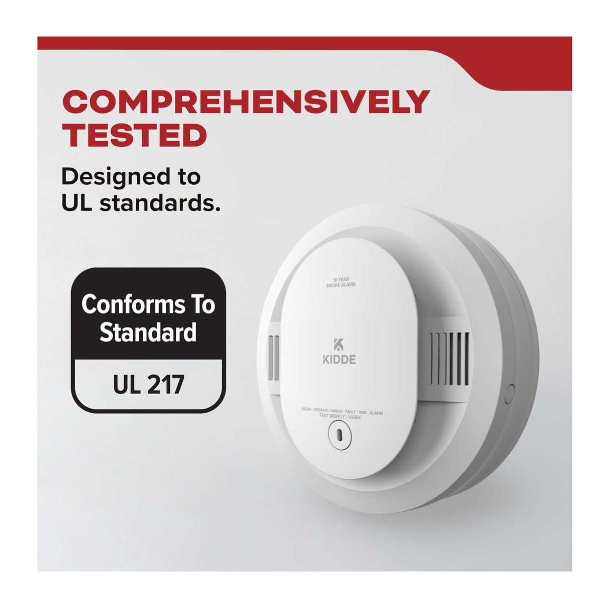 Kidde 20SD10 Photoelectric Smoke Alarm, 10 Year Battery, 85 dB Alert (1 Pack)