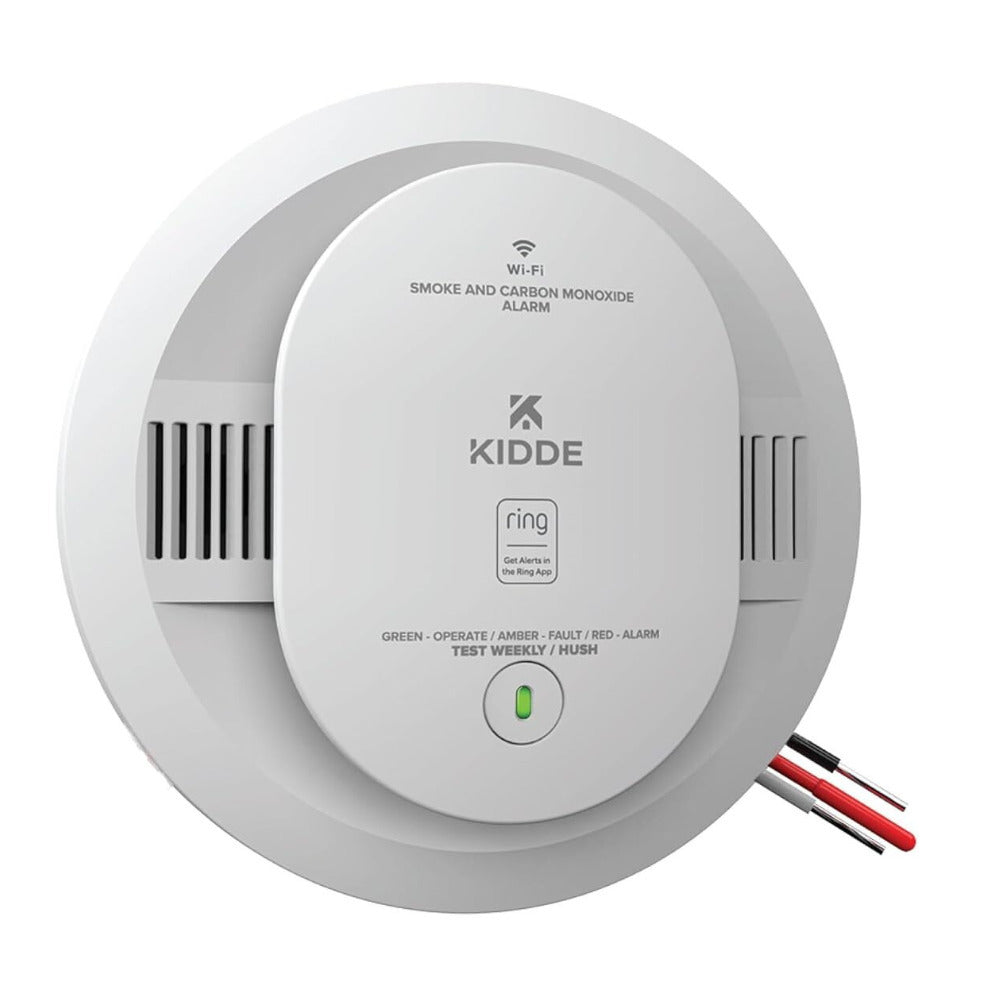 Kidde RGCUAR-RW Smart Smoke and CO Alarm, Hardwired, 2 AA Backup Batteries (White)