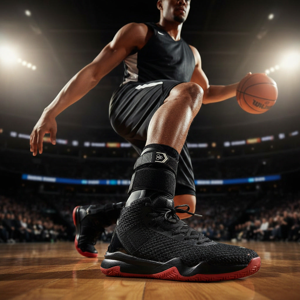 DonJoy Performance Bionic Stirrup Ankle Brace, Maximum Support for Sprains (Black/Medium/Right)