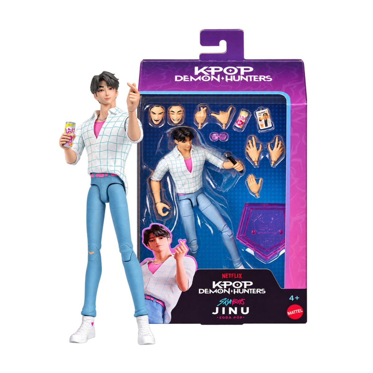 Mattel Kpop Demon Hunters 6.7-inch Saja Boys Jinu Figure with Full Articulation and Accessories