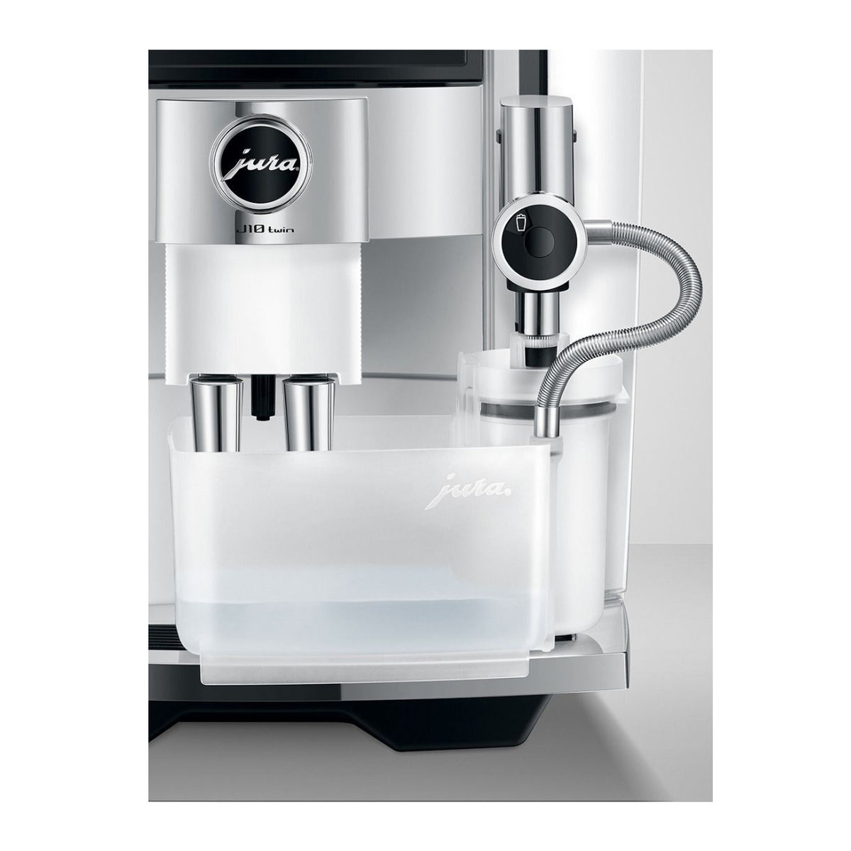 Jura J10 Twin Automatic Espresso and Coffee Machine with Dual Grinders (Diamond White)